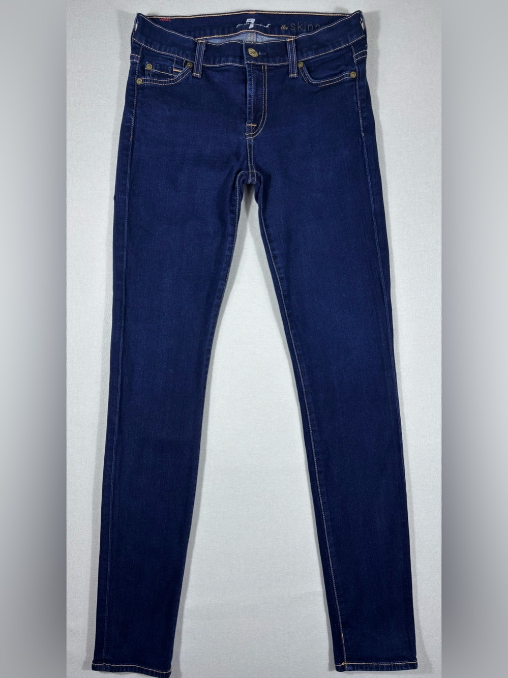 7 For All Mankind The Skinny Jeans Women’s 26 Dark Wash Mid Rise